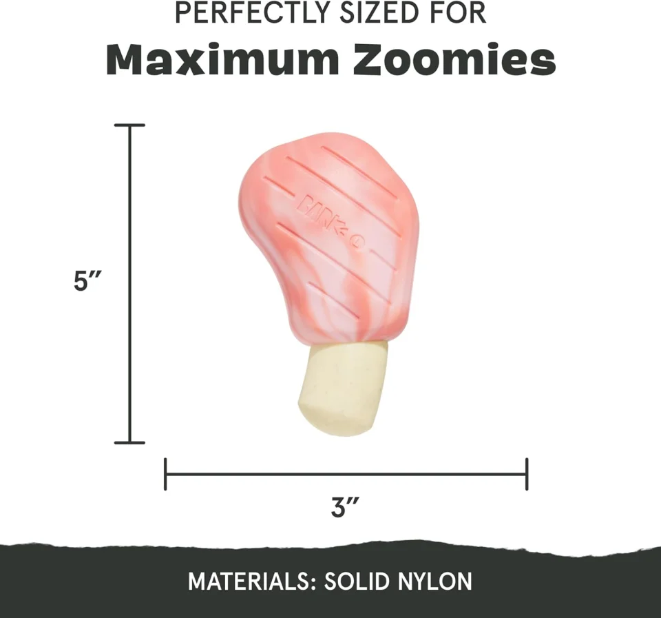 Barkbox Pork Chomp Dog Toy for Durable Tough Nylon Construction with a Gnaw-Friendly Texture